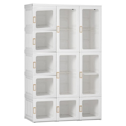 ANTBOX Portable Closet, Foldable Wardrobe Storage Clothing Organizer with Magnetic Doors, 11 Doors 2 Hangers - WT15-D11-H2(C) ANTBOX Portable Closet, Foldable Wardrobe Storage Clothing Organizer with Magnetic Doors, 11 Doors 2 Hangers - WT15-D11-H2(C)